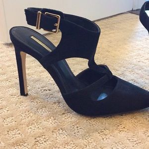 BCBGeneration Black Strappy Heels